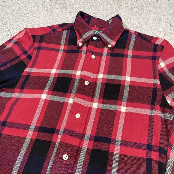 Gitman Bros Flannel Shirt Mens Extra Small Vintage Made In USA Plaid Red Outdoor - Picture 1 of 9